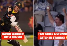 Watch Video | Fan in stands takes a stunning catch of a David Warner six Fan takes a stunning catch of David Warner, Cricket Australia