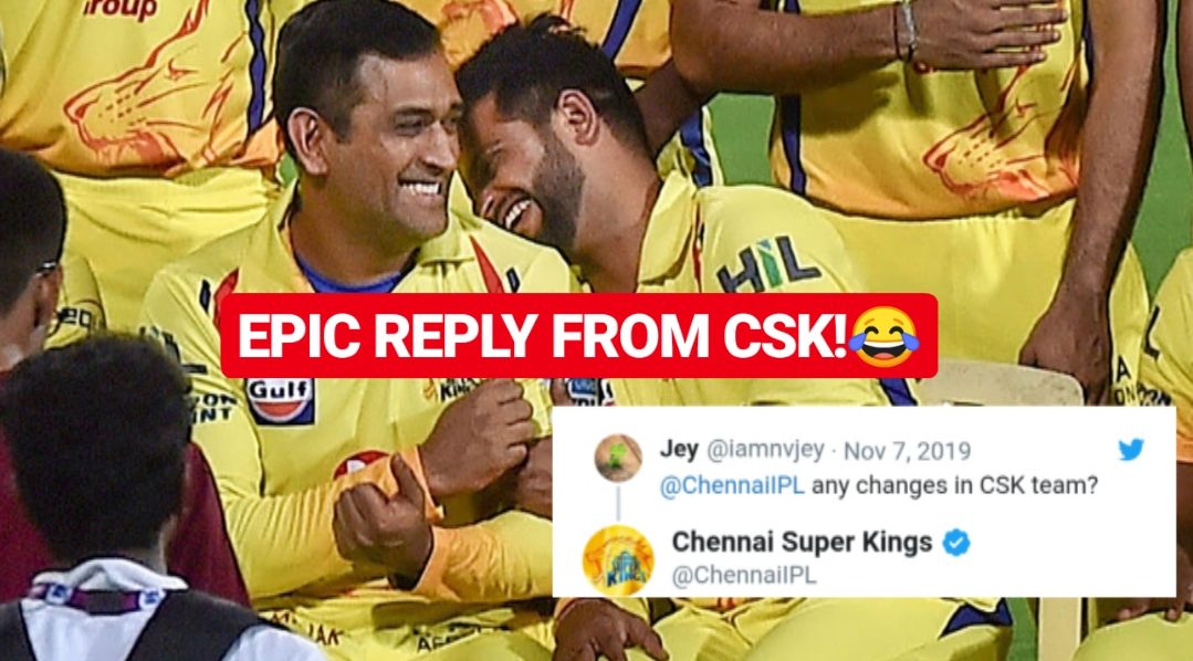 Chennai Super Kings reply to fan