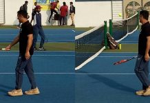 Watch Video | MS Dhoni secured a comfortable victory in a Tennis Tournament in Ranchi MS Dhoni playing tennis in Ranchi