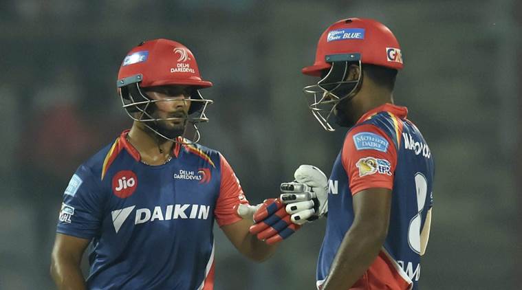 Delhi Daredevils batsmen Rishabh Pant and Sanu Samson in IPL 2017