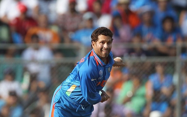 Sachin Tendulkar bowling